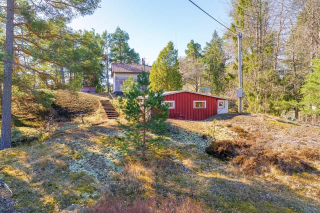 Front view of the house and garden