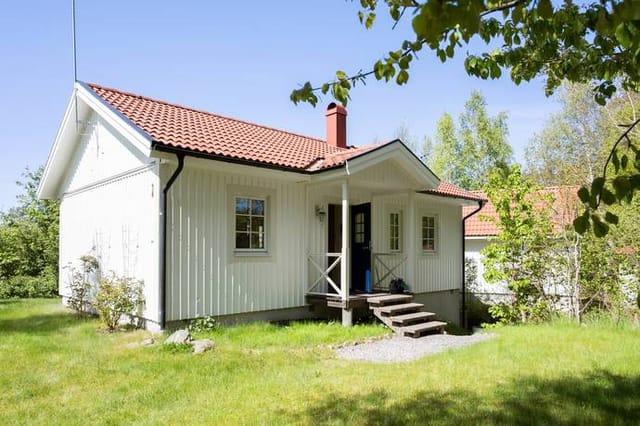 Front view of the house and garden