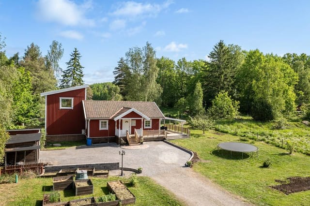 Front view of the house and garden