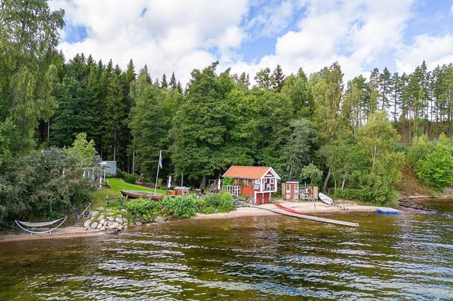 Lakefront view and main house