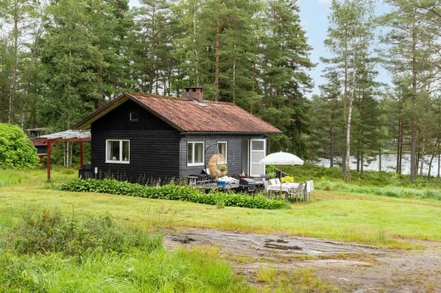 Lakeside view of the cottage