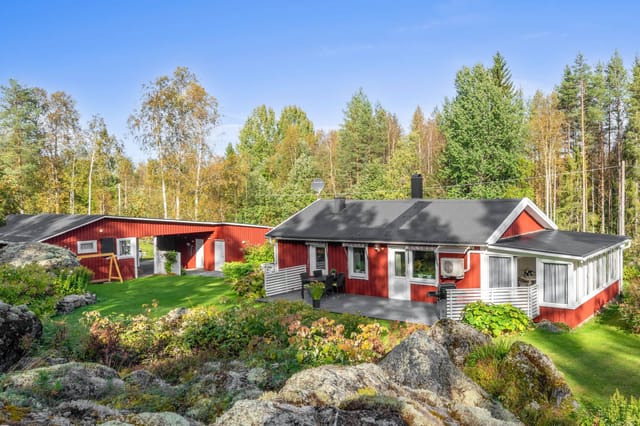 Front view of the house and garden