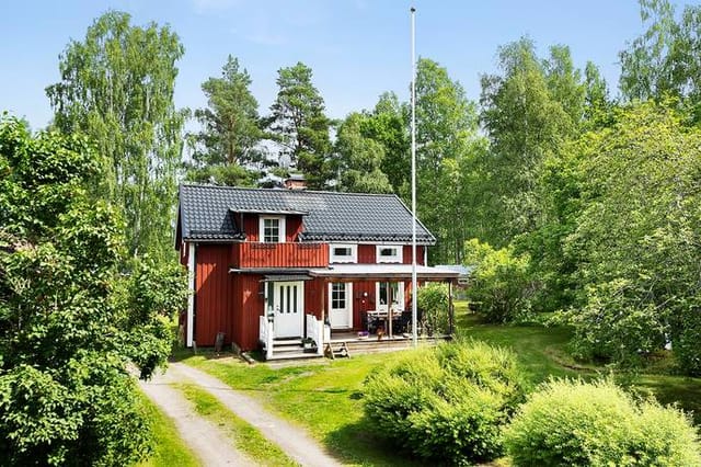 Front view of the house and garden